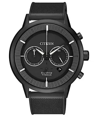 Citizen Men's Eco-Drive Titanium Gray Chronograph Calendar Watch 42MM CA4405-17H • $146.99