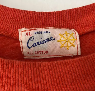 VTG 70s Original Carisma Red Blank Single Stitch T Shirt SZ M Rare Paper Thin • $38.95