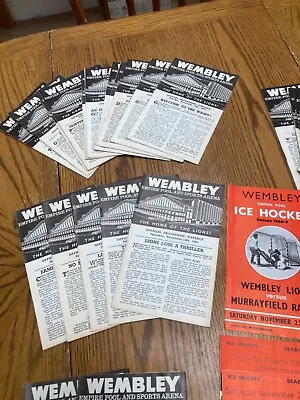 35 Wembley Lions Ice Hockey Programmes From The 1960s • £19.50