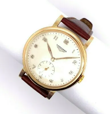 Vintage 18ct Rosy/Yellow Gold 38mm Longines Mechanical Wristwatch • £3850