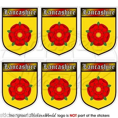 LANCASHIRE Red Rose Of Lancaster Shield Mobile Cell Phone Mini Sticker Decal X6 • £5.01