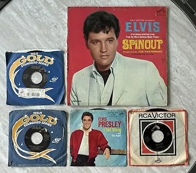 FIVE ELVIS PRESLEY RECORDS Four 45s One 33 GREAT DEAL Burning Love • $12