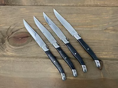 Set Of 4 Wolfgang Puck Steak Knives Marbled Black Handle • $17.95