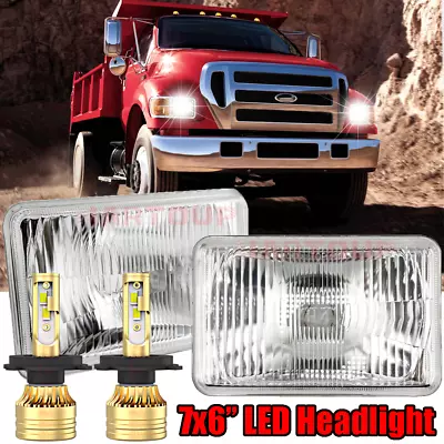 7x6  5x7 INCH Led Headlight High/Low Beam For Ford F150 F650 F750 E150 E250 E350 • $113.77