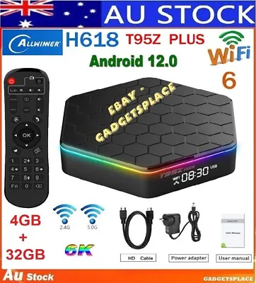 $88 • Buy ✅2022 T95Z Plus Android 12 Smart TV Box 4GB + 32GB H618 Wifi 6 Media Player HDMI