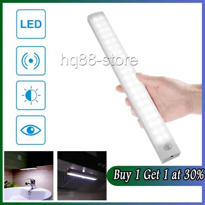 Strip Light LED PIR Motion Sensor USB Rechargeable Magnetic Cabinet Closet Lamp • £5.31