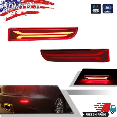 For Mitsubishi Lancer Evo Rear Bumper Reflector Red Brake LED W/Turn Signal Kit • $24.99