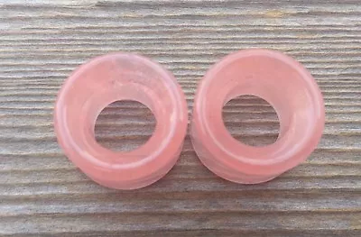 Pair Of Cherry Quartz Tunnel Plugs Gauges Body Jewelry Double Flared • $9.99