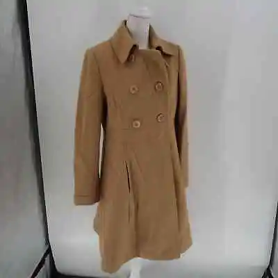 $65 • Buy Via Victoria's Secret Camel 100% Wool Overcoat Size 12