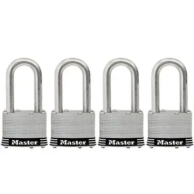 Stainless Steel Outdoor Padlock With Key 2 In. Wide Shackle 4 Pack • £184.22