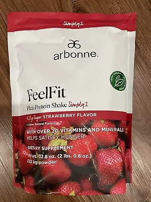 Arbonne Feel Fit Simply 1 Pea Protein Shake Strawberry  Exp 01/26 • $65