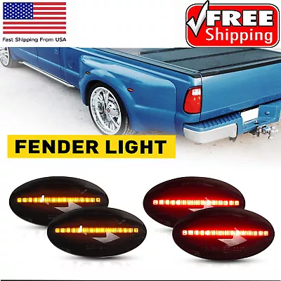 For 1999-2010 Ford F350 F450 Dually Bed LED Side Fender Marker Lights Smoked • $22.99