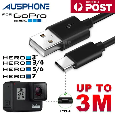 $4.85 • Buy USB Data Power Charger Charging Cord Cable For GoPro Hero 5 6 7 4 3+