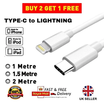 £2.89 • Buy PD USB Type C To IPhone Fast Charger Cable For Apple IPhone 14 13 12 11 Pro Max