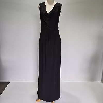 Sacha Drake Black Stretch Sleeveless Cowl Neck Maxi Dress Size 16 • $99