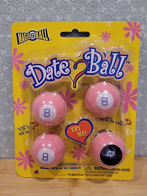 2004 Mattel Magic 8 Ball Date Ball Miniature Pink Set 4 Pcs Set Sealed NOS • $54.99