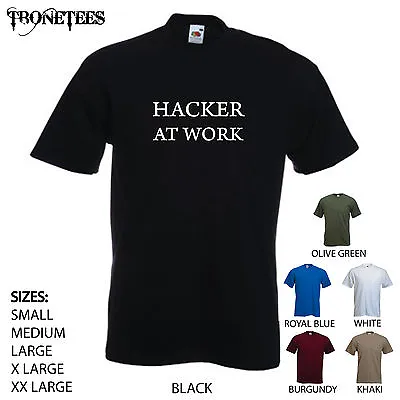 'Hacker At Work' Funny Mens T-shirt. S-XXL • £11.69