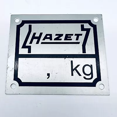 Hazet Plate Kg Kilogramm Tool Tools Box Vintage Collection Vw Beetle Porsche Mb • $49