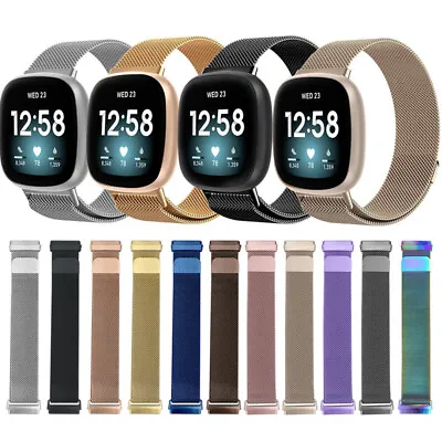 For Fitbit Versa 3 4 Versa Sense Watch Band Milanese Stainless Steel Wrist Strap • $8.99