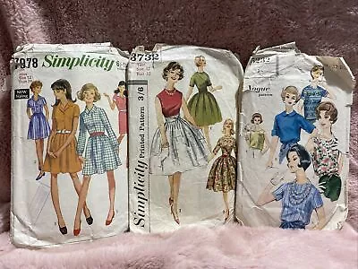 Bundle /Job Lot Of 3 VINTAGE Sewing Patterns ~ Ladies Size 12 Inc Vogue 50’s 60s • £4.99
