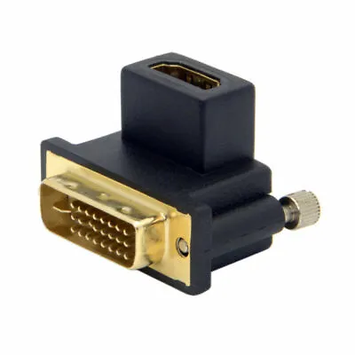 CY DVI Male To HDMI Female 90 Degree Up Angled Adapter HDMI DVI For Destop Card • $7.27