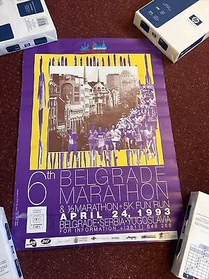 1993 Belgrade Marathon Poster Wow 🔥nyc LA Serbia • $49.99