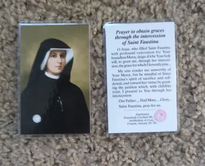 Christian Second Class Relic St. Faustina Kowalska Vestment Holy Card SUPER RARE • $70