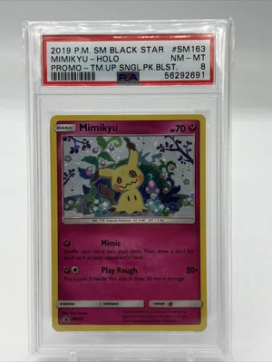 $20.99 • Buy 2019 Pokemon Mimikyu SM163 Pokemon Team Up Blister Black Star Promo PSA 8