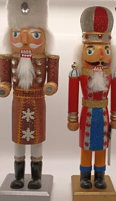 Lot Of 2 Christmas Holiday Hand Painted Wooden Nutcrackers • $25.50