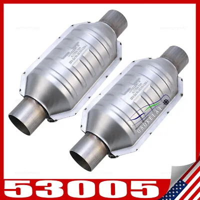 $57.99 • Buy Pair 2.25“ Inlet/Outlet EPA Universal Catalytic Converter 53005