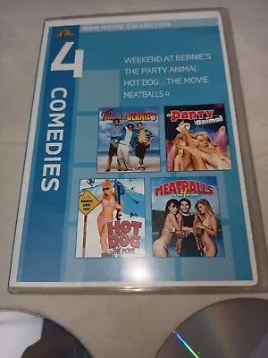 $20 • Buy 4 Comedies DVD Movies Weekend At Bernie's Party Animal Hit Dog Meatballs 4