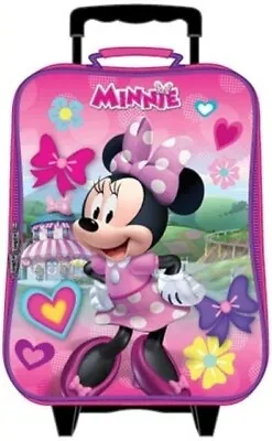 New! Disney Minnie Mouse 15  Rolling Luggage Pink Free Shipping • $55