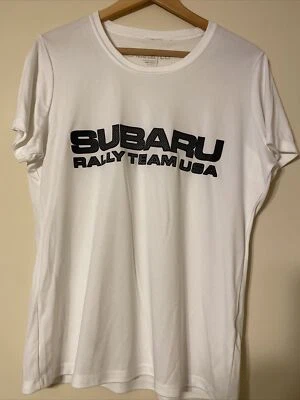 £24.53 • Buy Subaru Rally Team USA Logo Womens Large Short Sleeve White T Shirt NWOT