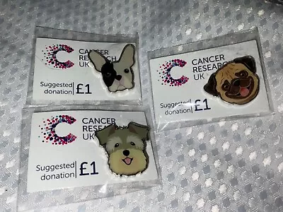 Charity Pin Badge Dog Cancer Research Bundle New In Packaging X3 • £9.99