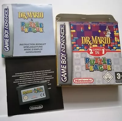 Dr Mario Puzzle League 2 In 1 Game Boy Advance GBA Boxed Gameboy VGC • £70