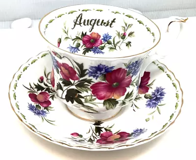 $24.95 • Buy Royal Albert Flower Of The Month Cup And Saucer.  Poppy Pattern.  1970