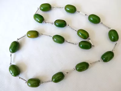 Vintage Green Bakelite Necklace • $70