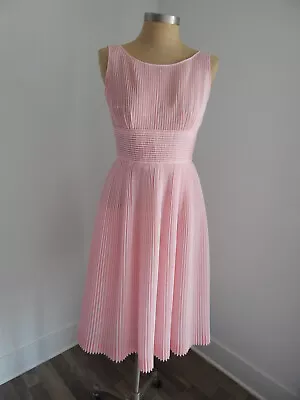 Vintage 50s L'AIGLON  Feminine Pink Tea Garden Party Dress • $115