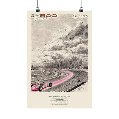 1955 Indianapolis 500 Vintage Race Poster Bob Sweikert Indy-500 Racing Art Print • $39.20