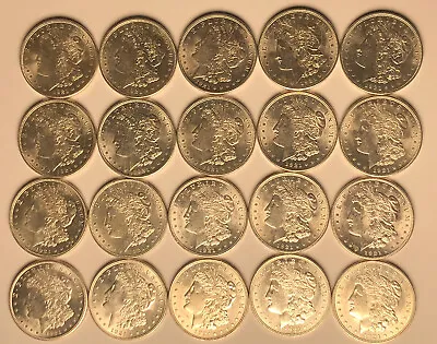 Roll Of 20 Morgan Silver Dollars Dated 1921 Ultra High Grade BU MS Lot Of Coins! • $750