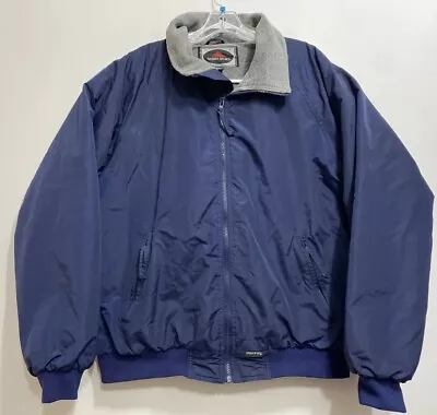 Vintage Sierra Sport Jacket Mens Extra Large Navy Blue Windbreaker Fleece Lined • $47.84