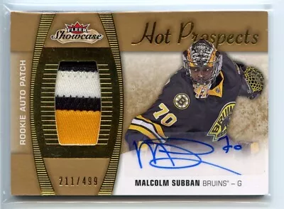 2015 Fleer Showcase Hot Prospects /499 Malcolm Subban RPA Rookie Patch Auto • $14.99