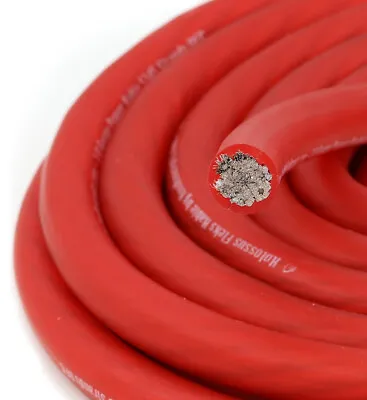 £109.95 • Buy KnuKonceptz Flex 1/0 Gauge Red OFC Power Wire Tinned Copper Cable AWG 5 Meter