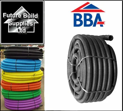 Twinwall Cable Ducting With Drawstring Black Blue Yellow Green Flexible  • £84.08
