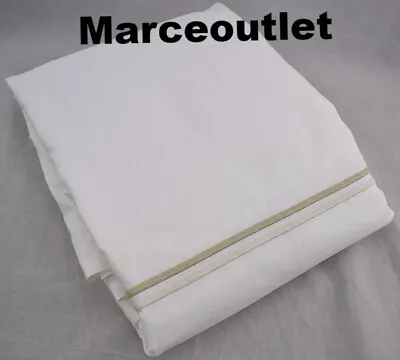 Matouk Essex Cotton Percale KING Duvet Cover White / Champagne • $31