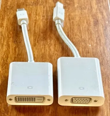 Set Of 2 Genuine Apple Mini DisplayPort Adapters To DVI A1305 And To VGA A1307 • $14.88