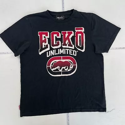 Ecko Unlimited T-Shirt XXL Black Mens Big Logo • £11.88