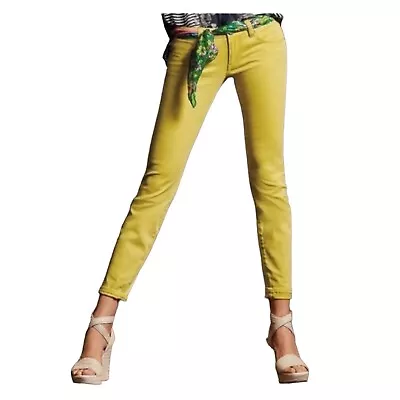 Cabi Womens Low Rise Citron Lime Curvy Skinny Jeans Size 4 • $18.86