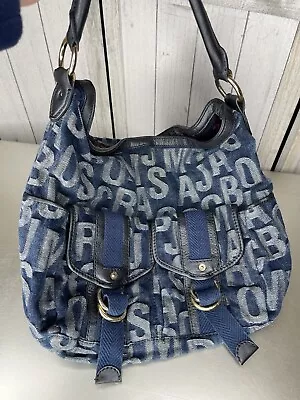 Marc Jacobs Logo Denim Multi-Pocket Hobo Bag Classic Style Shoulder Bag • $209.99