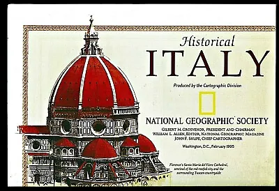 1995-2 February Historical ITALY IT National Geographic Map Poster EUC - A3+ • £6.73